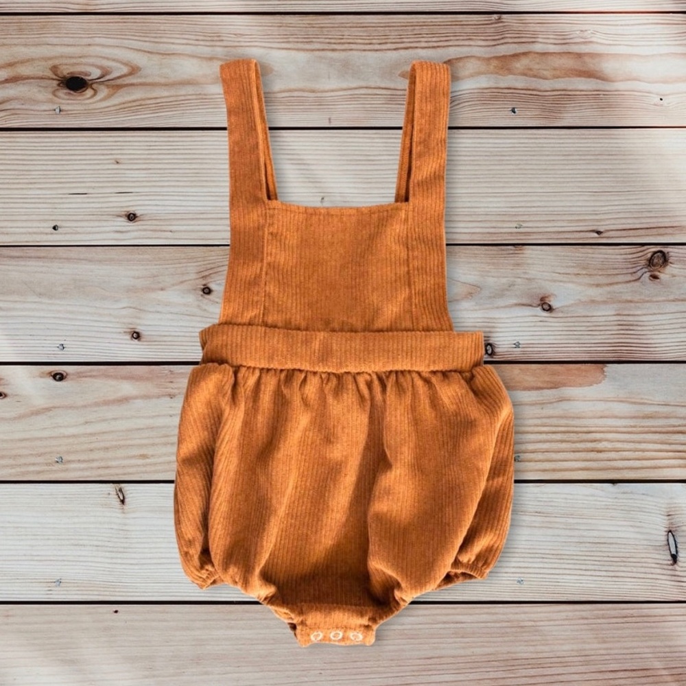 Brown toddler bubble romper - multiple sizes